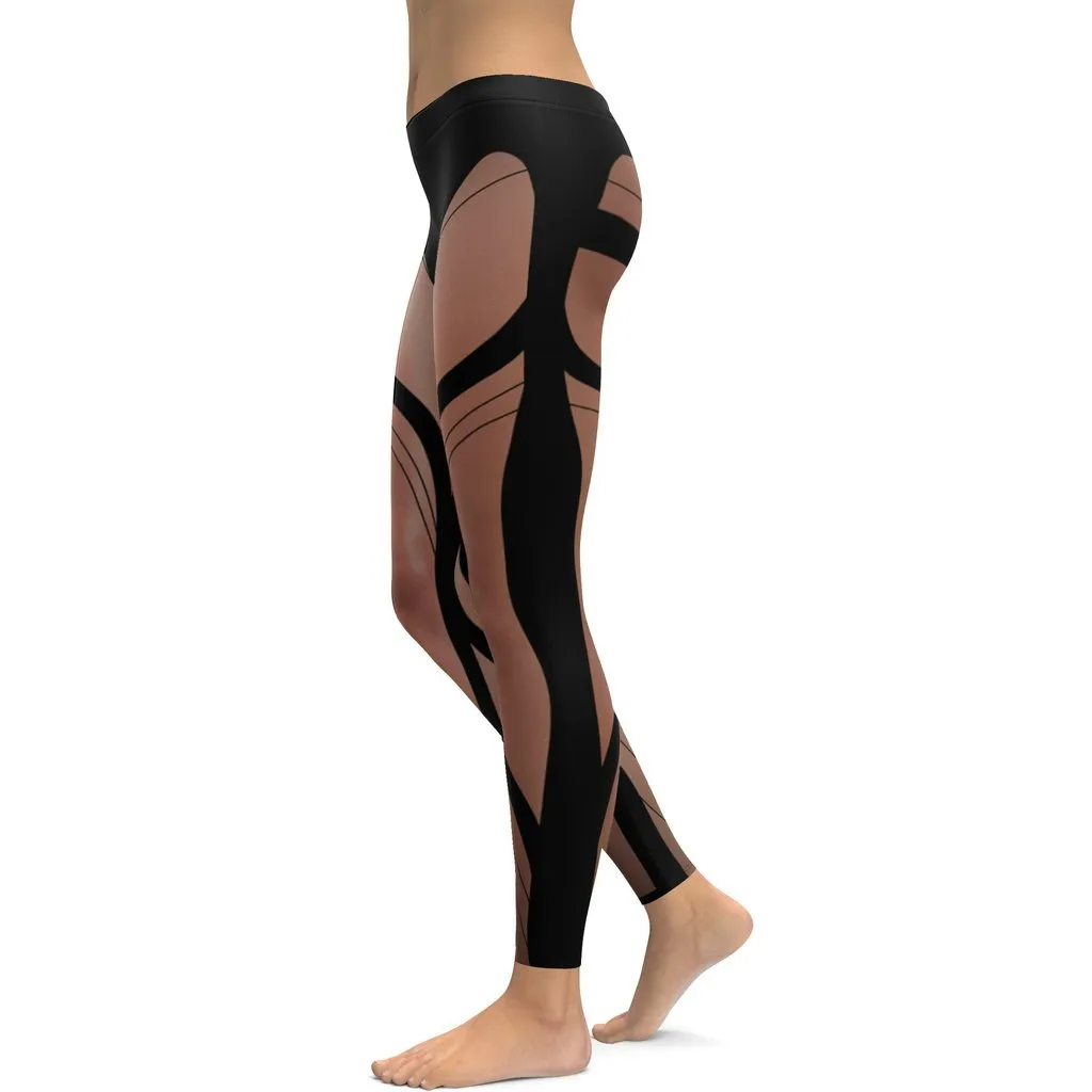 Bold Naked Leg Print Leggings