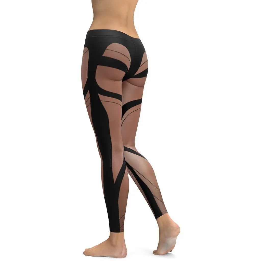 Bold Naked Leg Print Leggings