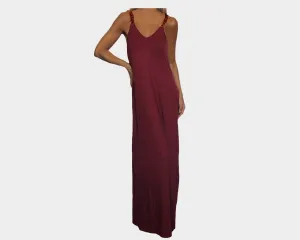 Bordeaux Rouge & Chain  Strap Dress - The St. Tropez