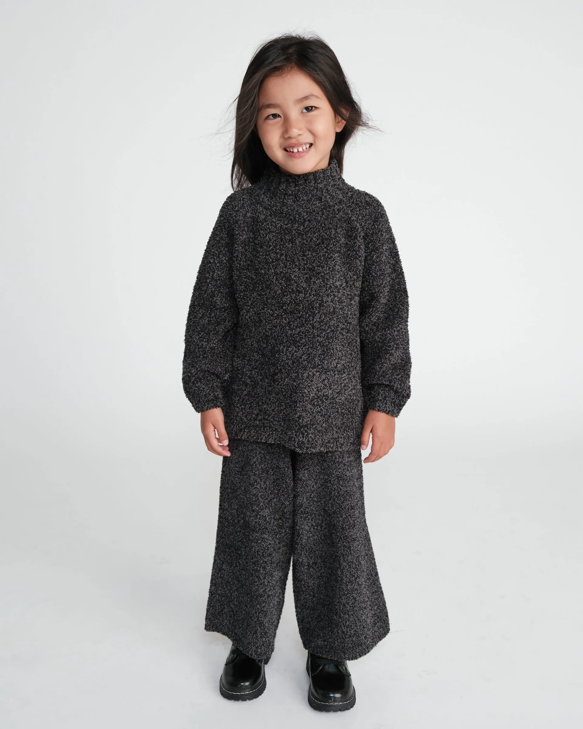 Boxy Mock Neck Sweater - Fuzzy