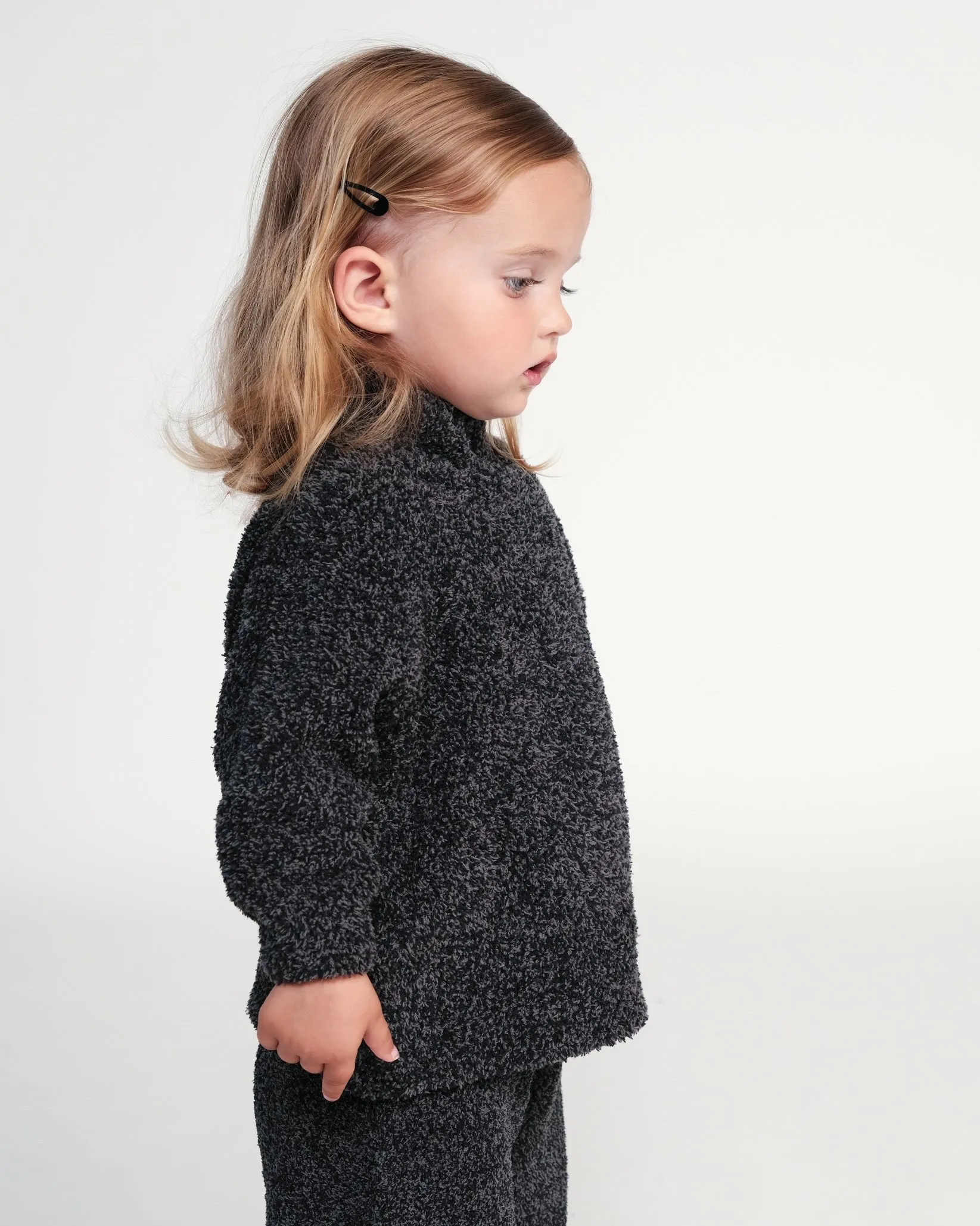 Boxy Mock Neck Sweater - Fuzzy