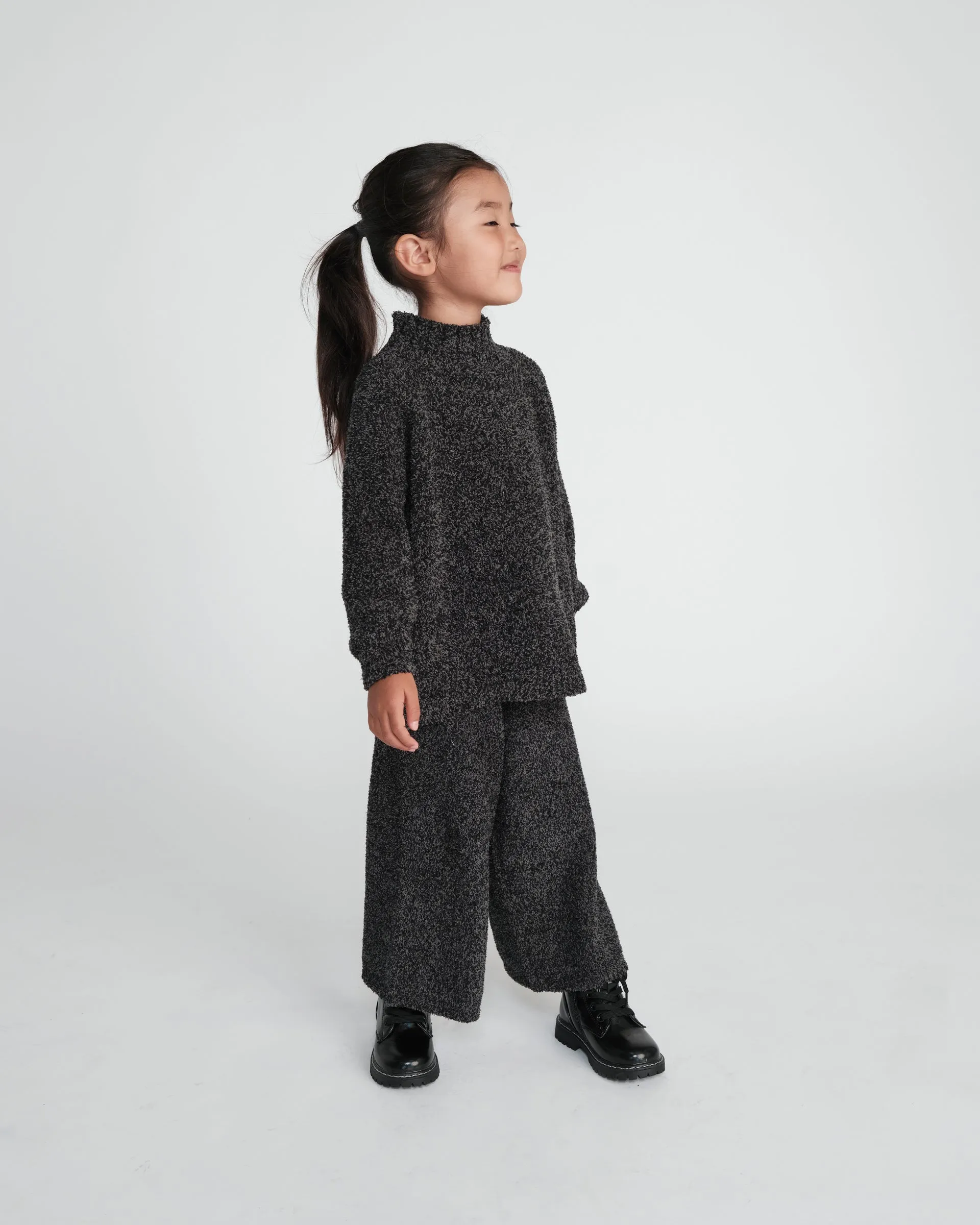 Boxy Mock Neck Sweater - Fuzzy