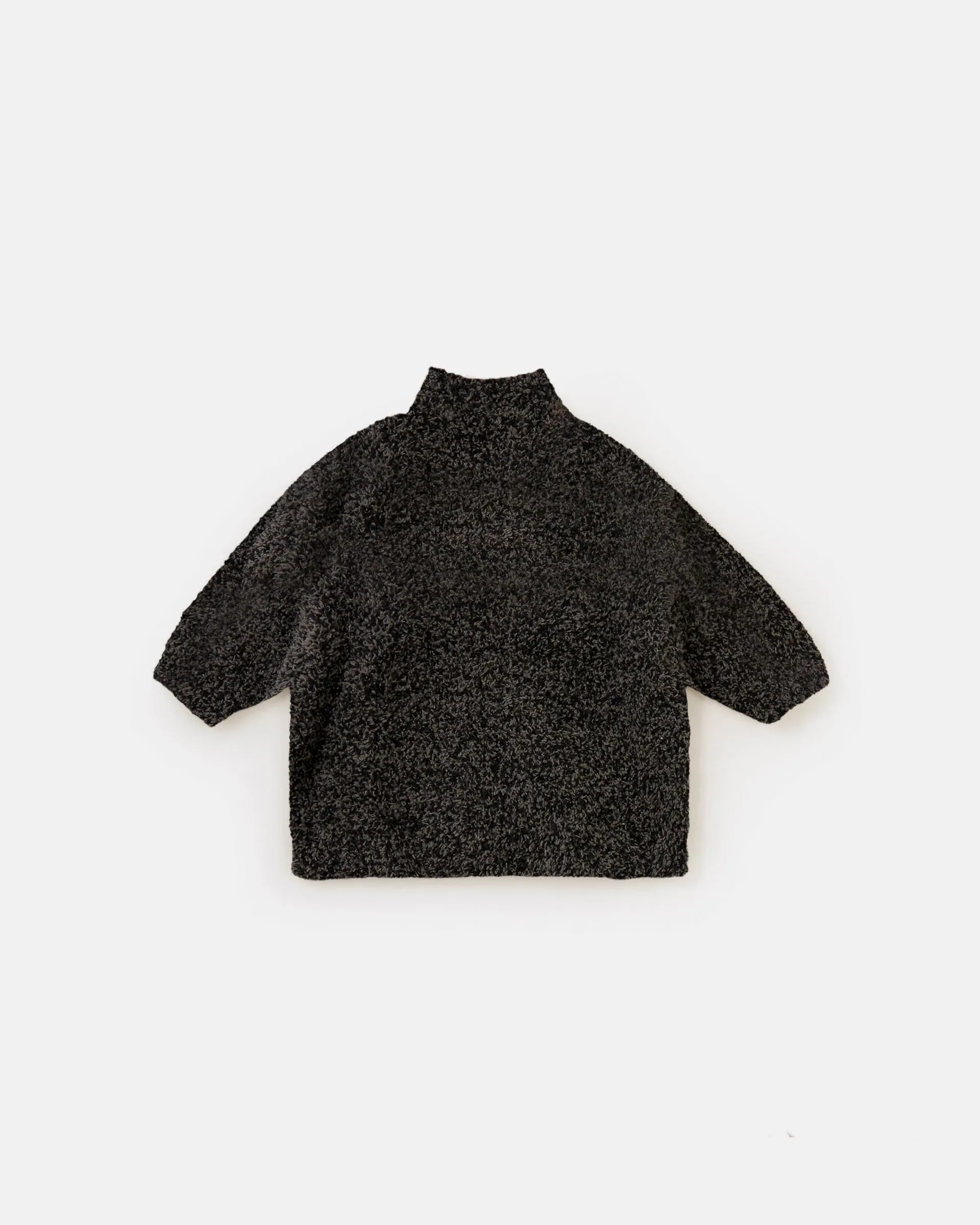 Boxy Mock Neck Sweater - Fuzzy