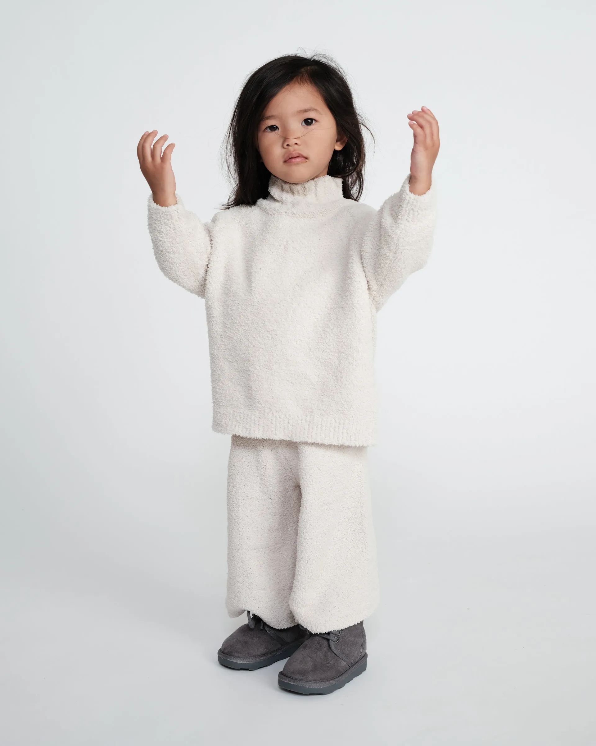 Boxy Mock Neck Sweater - Fuzzy