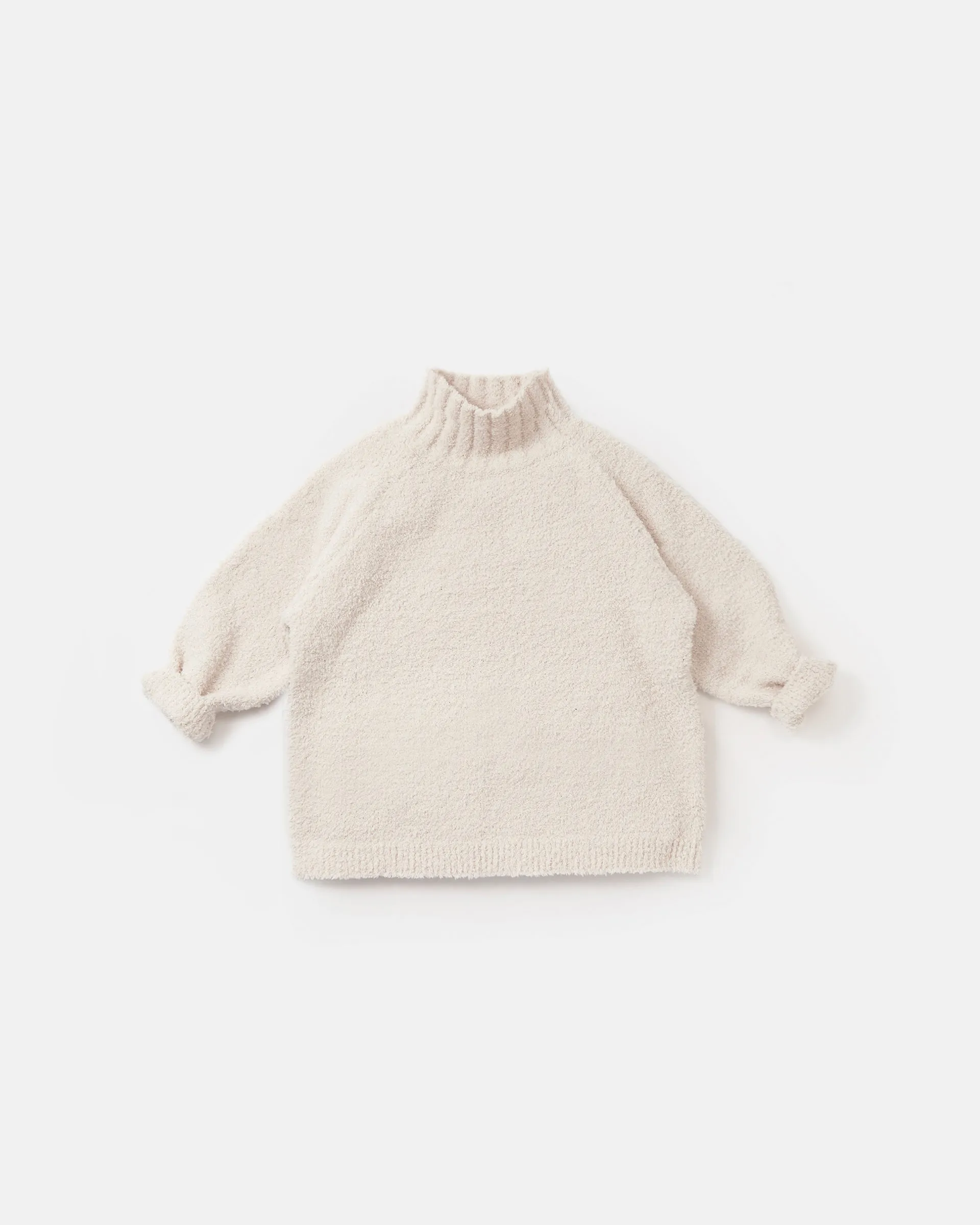 Boxy Mock Neck Sweater - Fuzzy