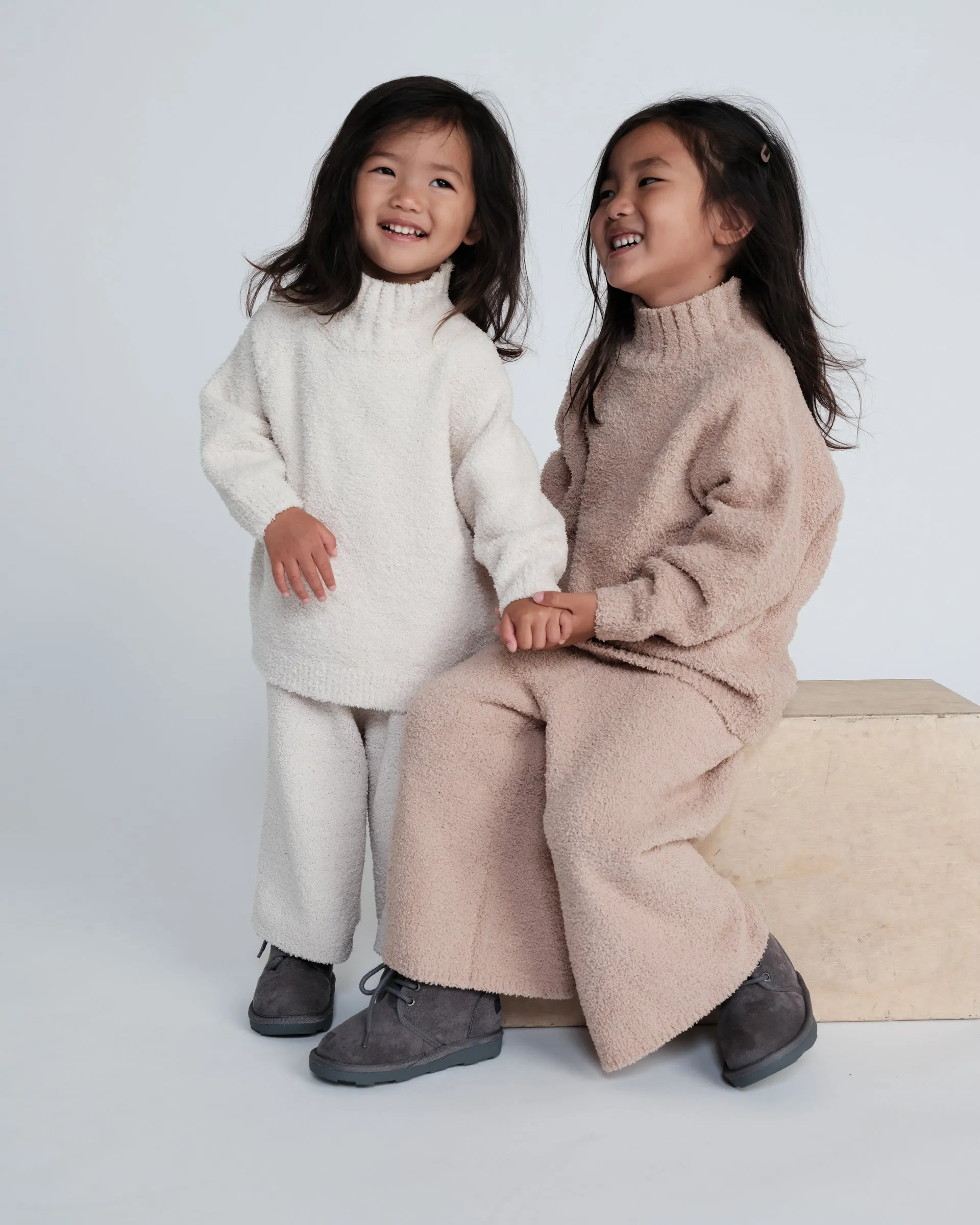 Boxy Mock Neck Sweater - Fuzzy