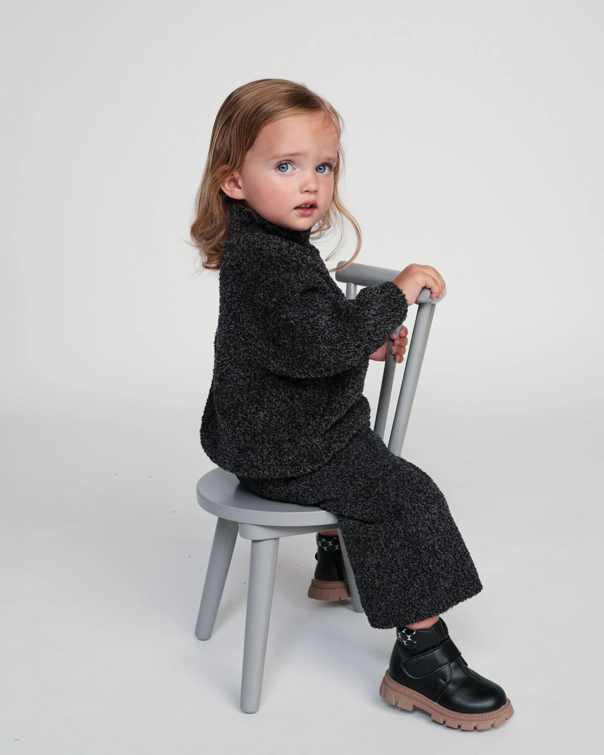 Boxy Mock Neck Sweater - Fuzzy