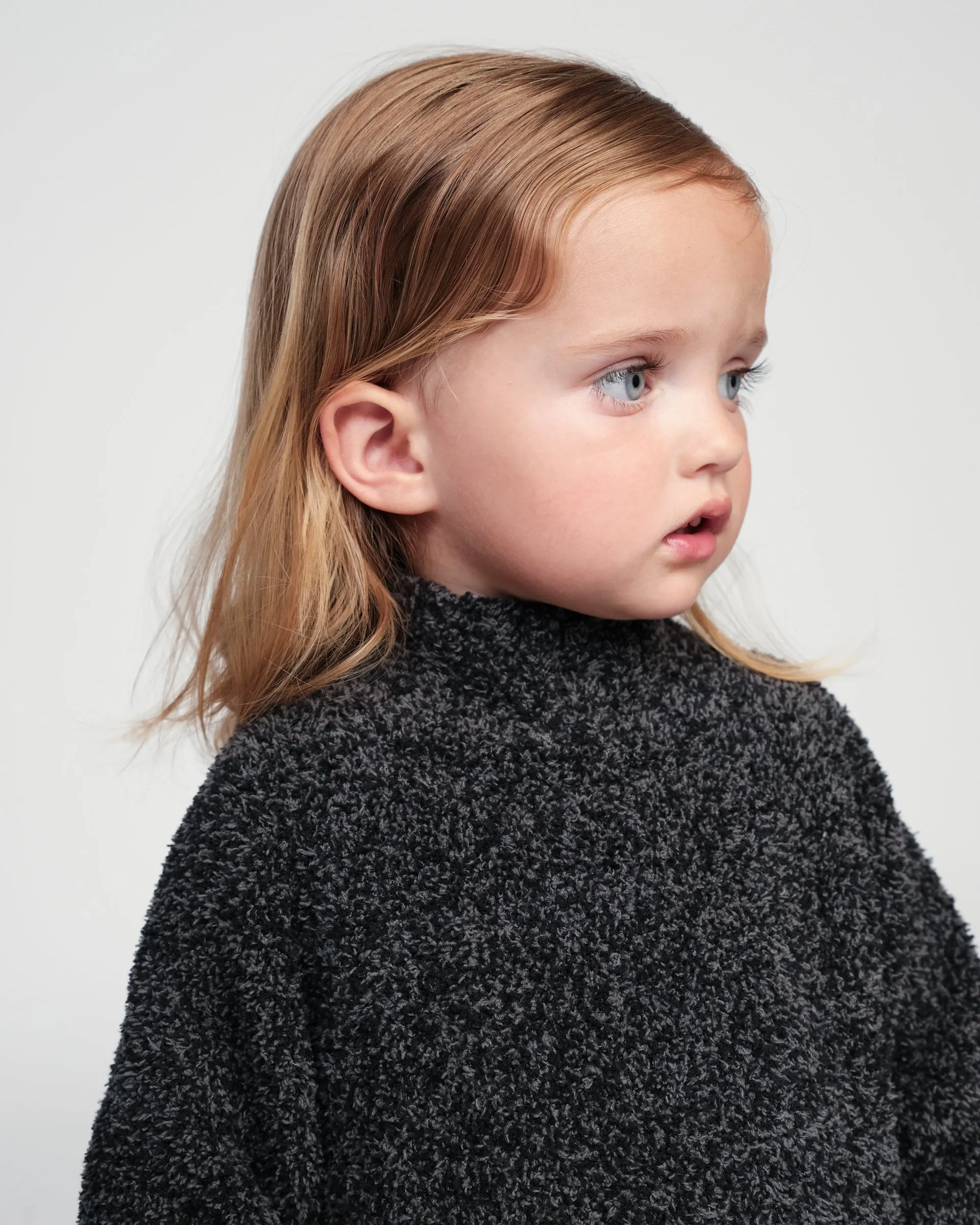 Boxy Mock Neck Sweater - Fuzzy