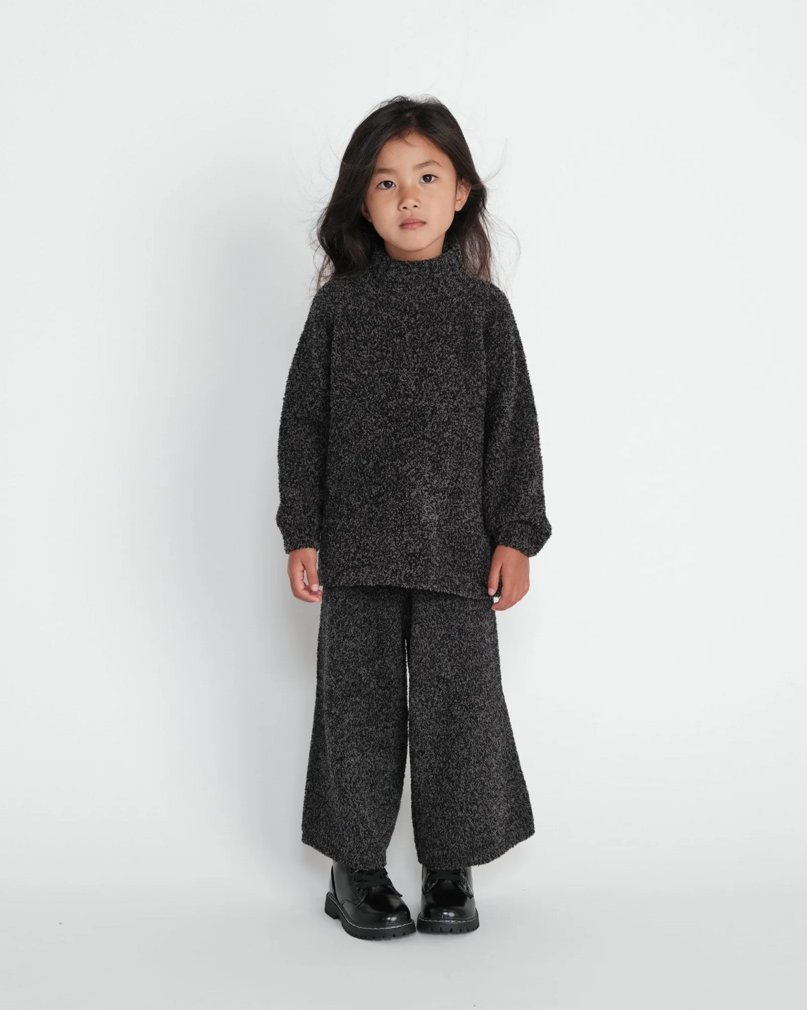Boxy Mock Neck Sweater - Fuzzy