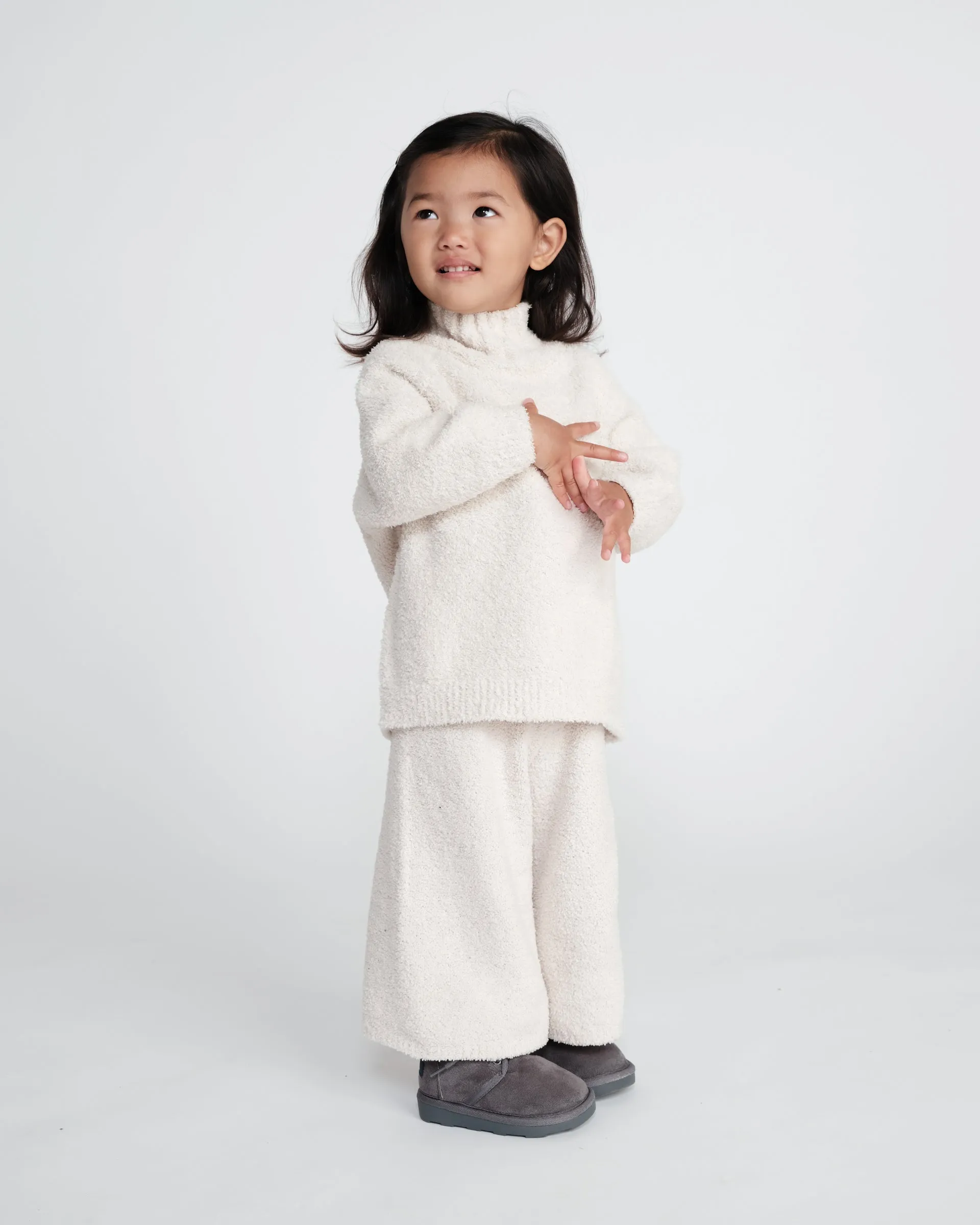 Boxy Mock Neck Sweater - Fuzzy