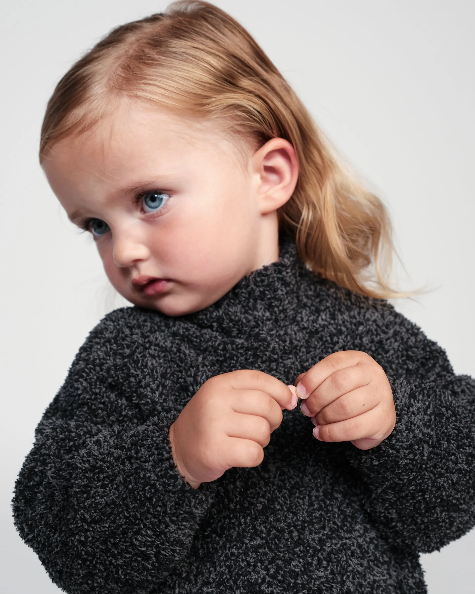 Boxy Mock Neck Sweater - Fuzzy