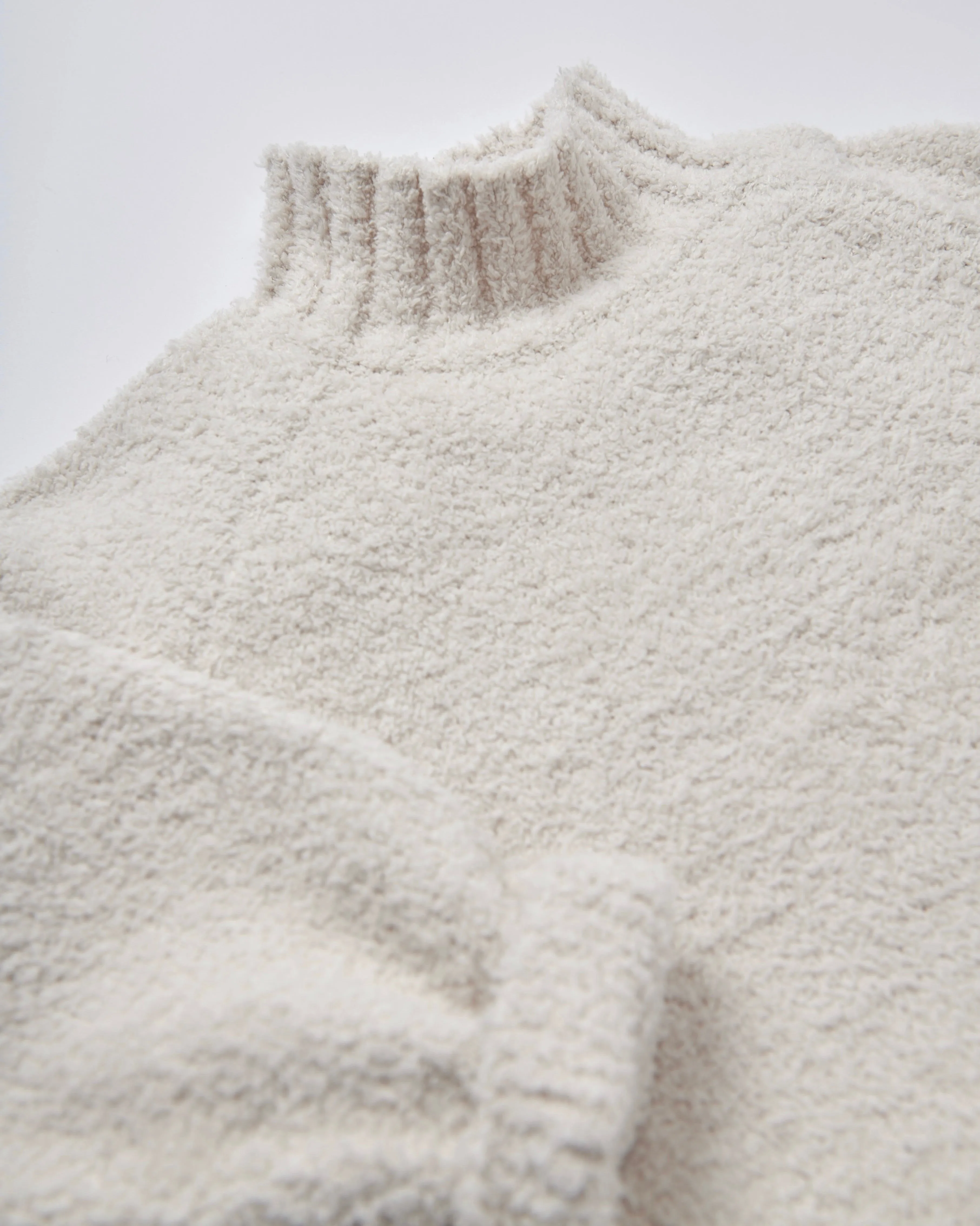 Boxy Mock Neck Sweater - Fuzzy