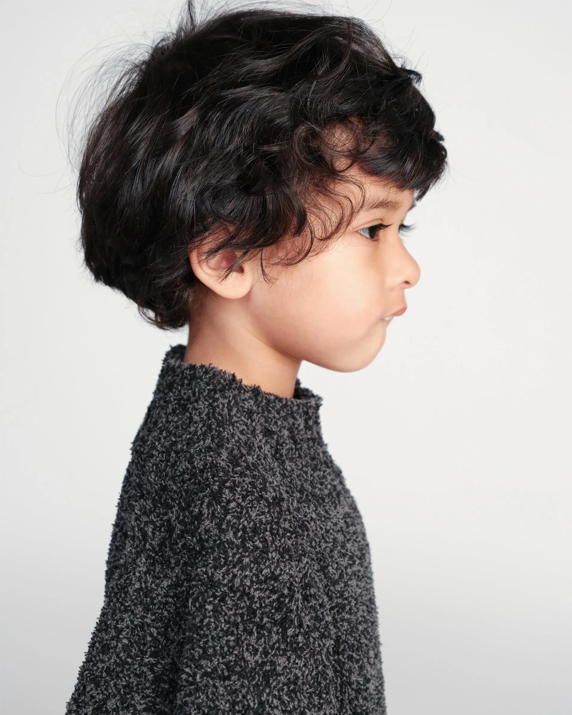 Boxy Mock Neck Sweater - Fuzzy