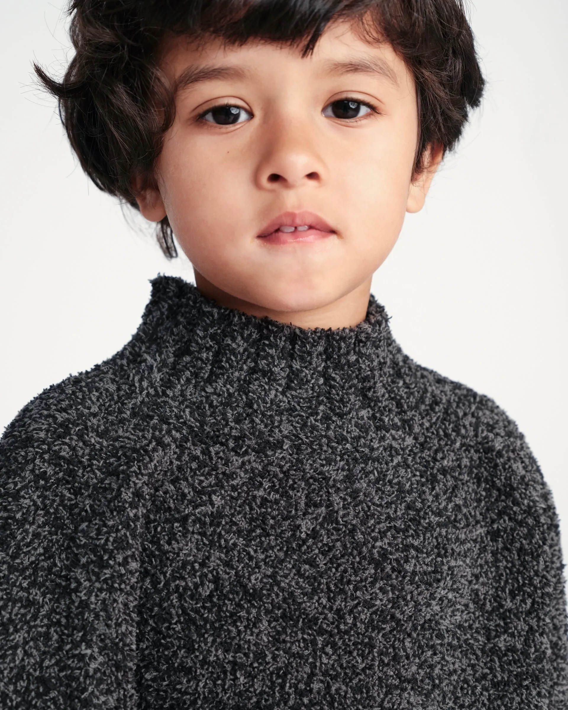 Boxy Mock Neck Sweater - Fuzzy