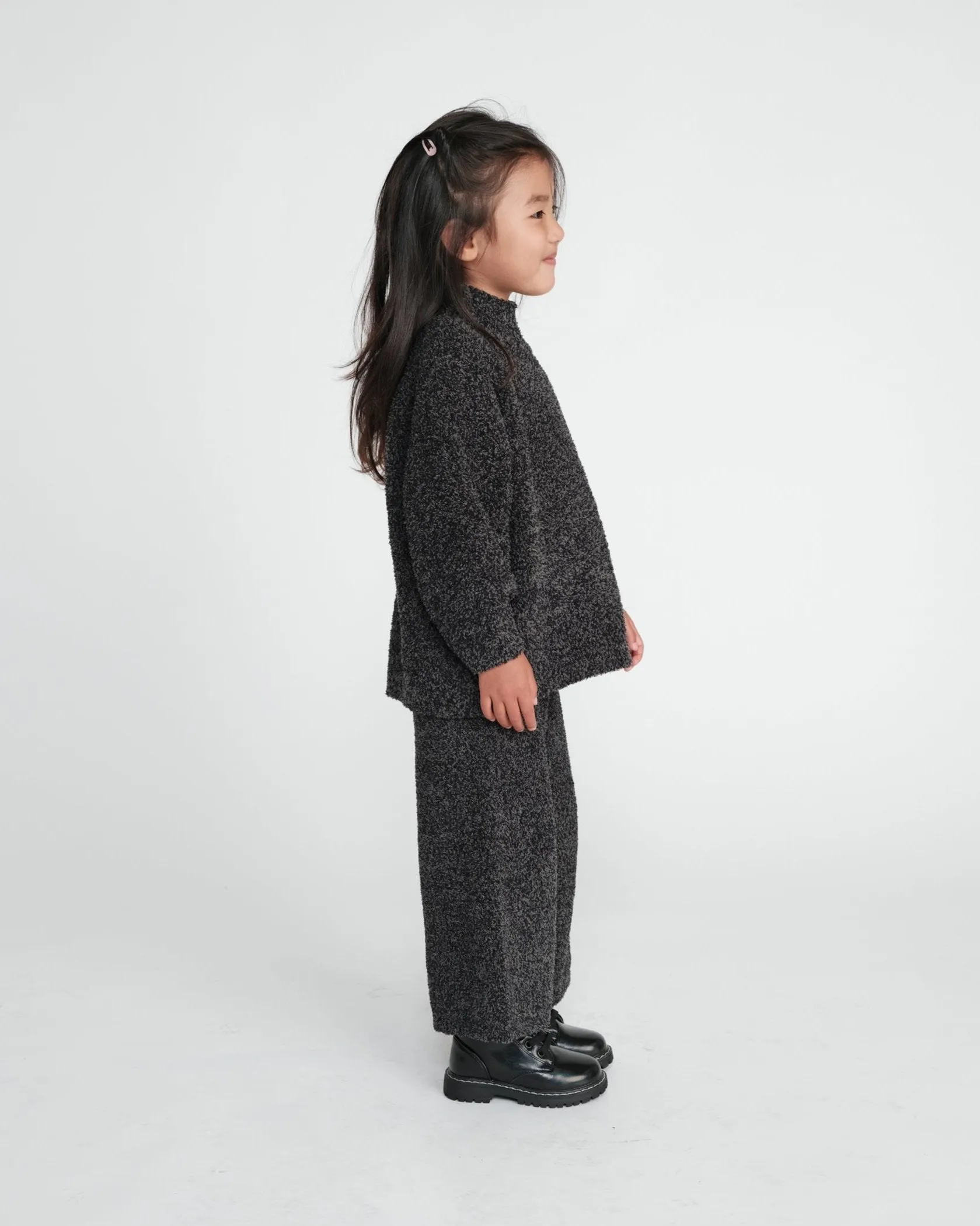 Boxy Mock Neck Sweater - Fuzzy