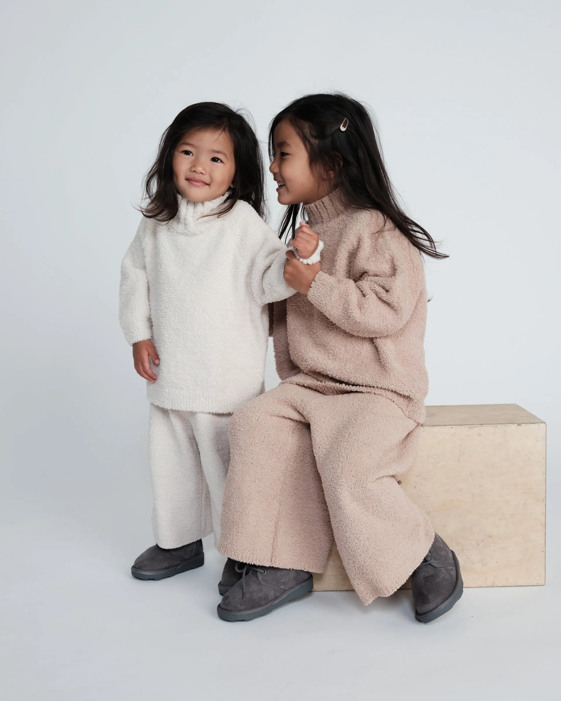 Boxy Mock Neck Sweater - Fuzzy