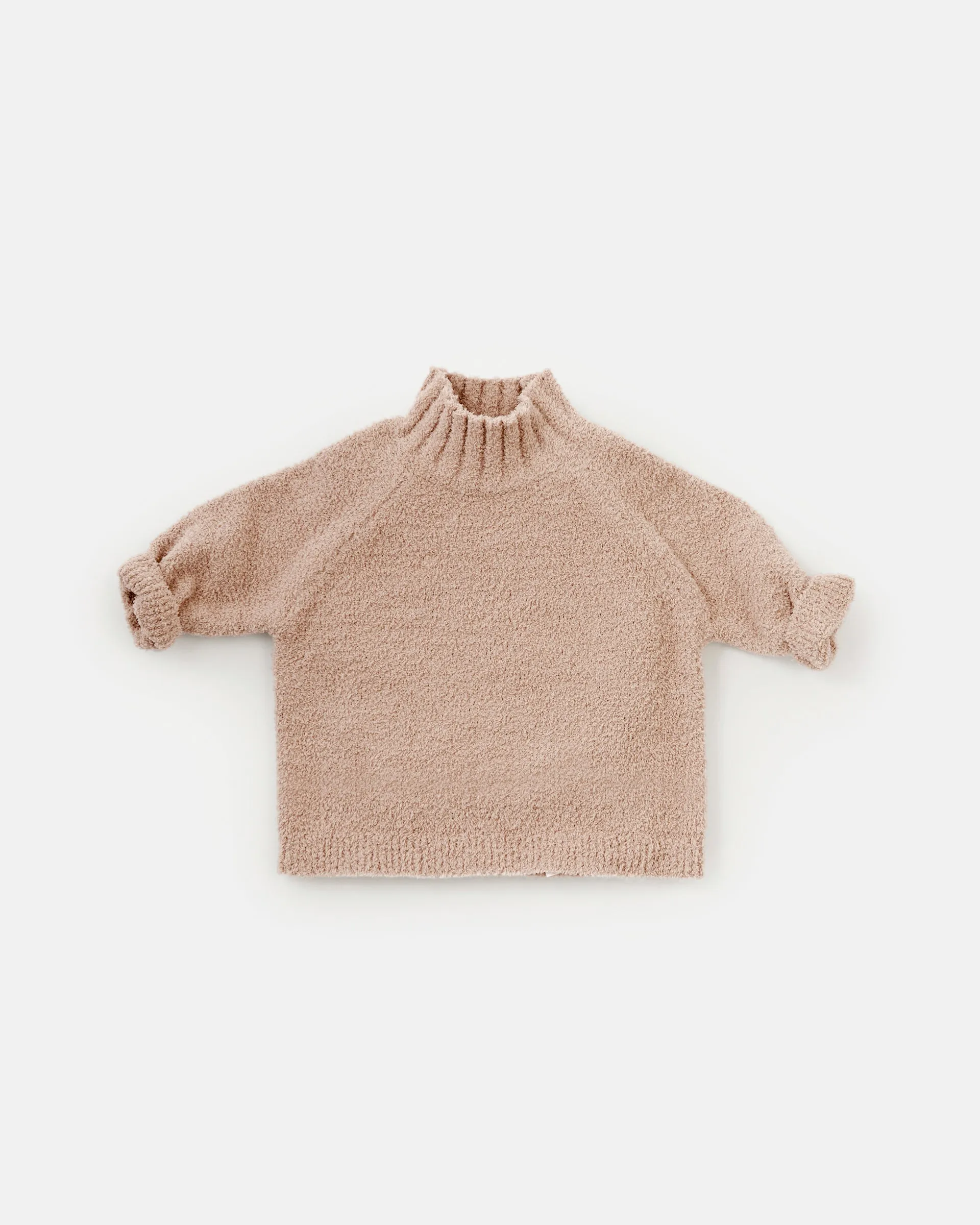 Boxy Mock Neck Sweater - Fuzzy