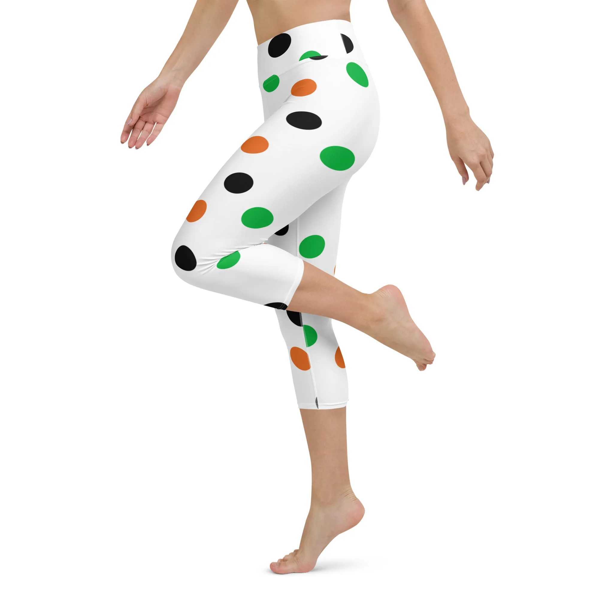 Capri Leggings Polka Dots Yoga Capri Leggings, lioness-love