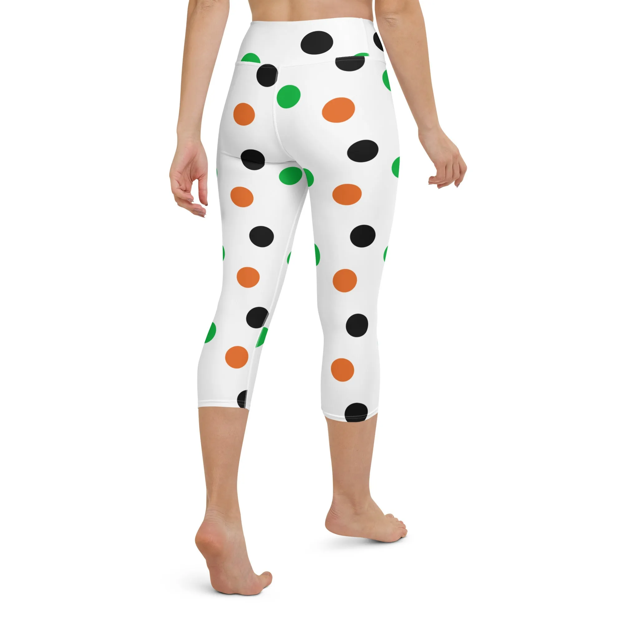 Capri Leggings Polka Dots Yoga Capri Leggings, lioness-love