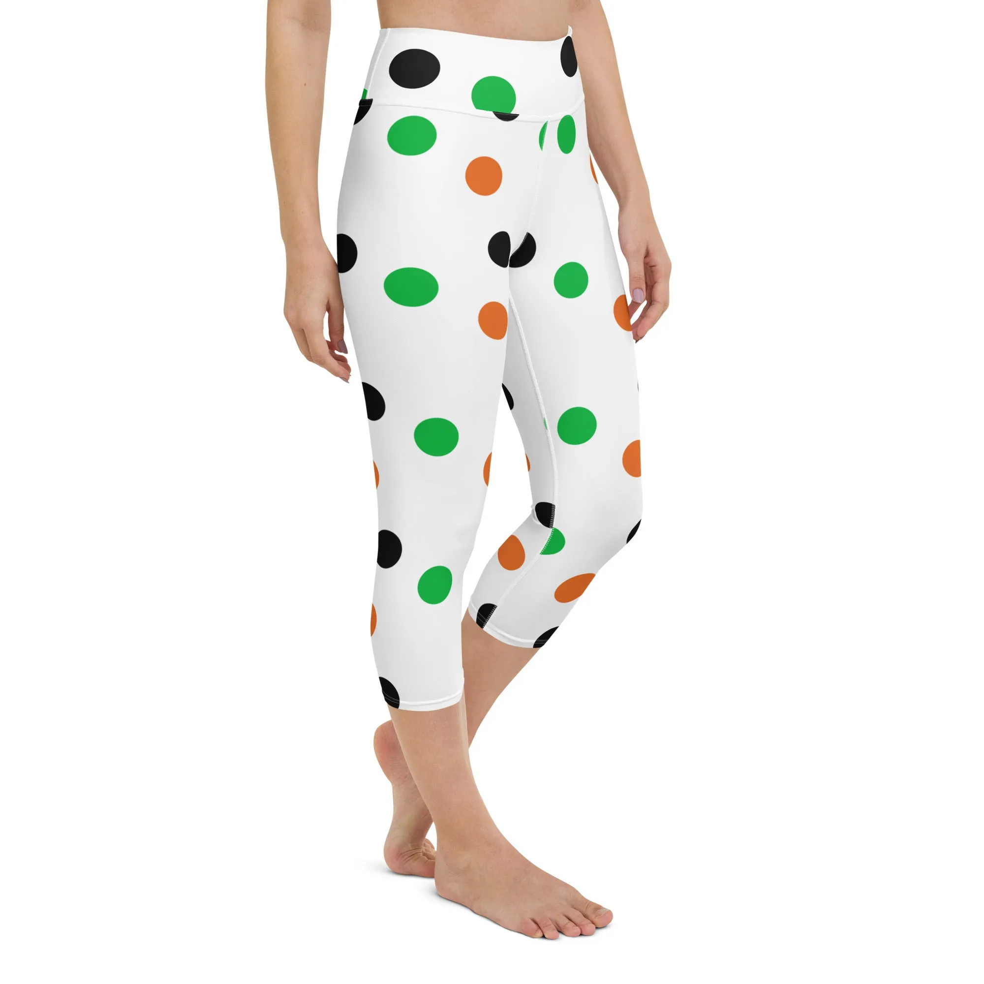 Capri Leggings Polka Dots Yoga Capri Leggings, lioness-love