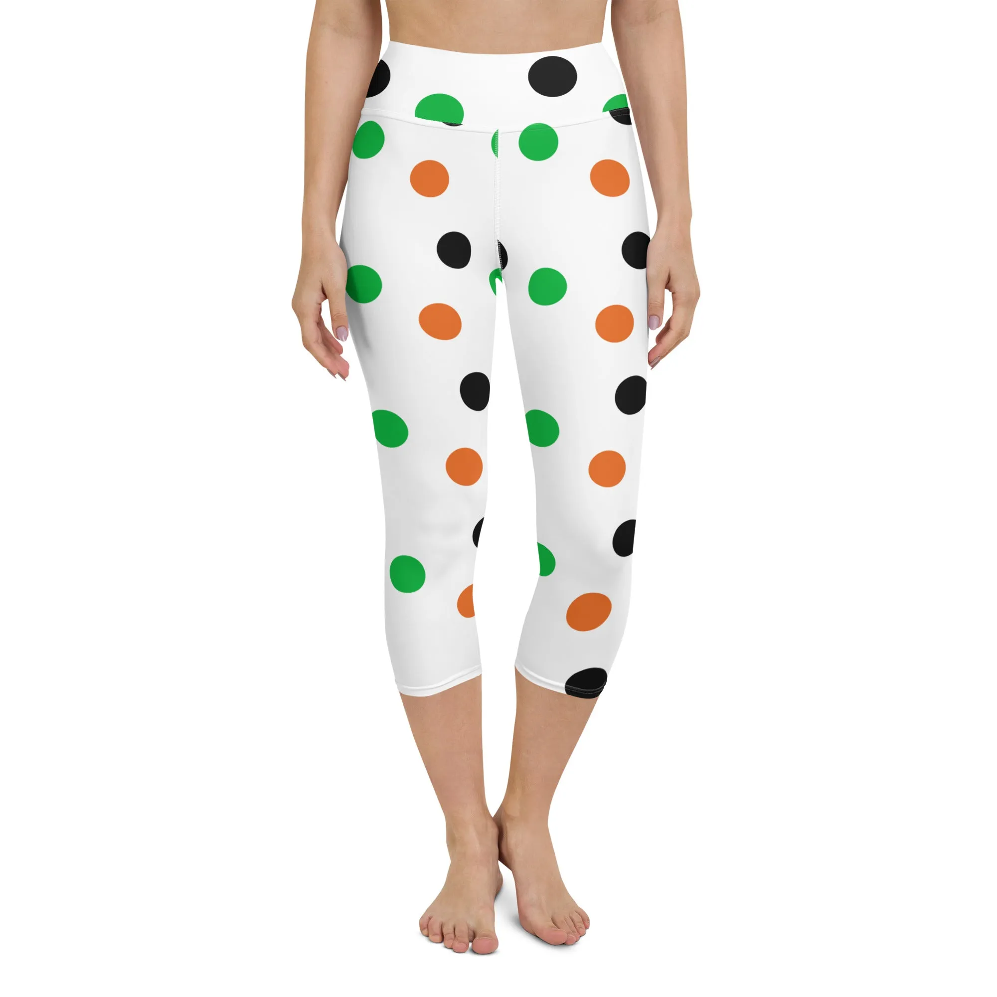Capri Leggings Polka Dots Yoga Capri Leggings, lioness-love
