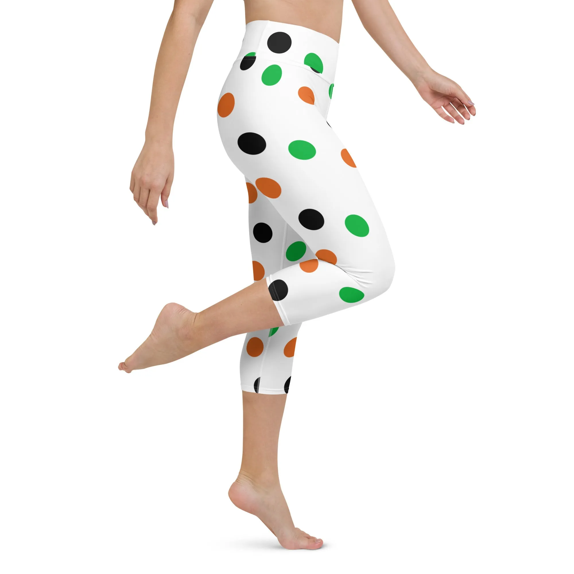 Capri Leggings Polka Dots Yoga Capri Leggings, lioness-love
