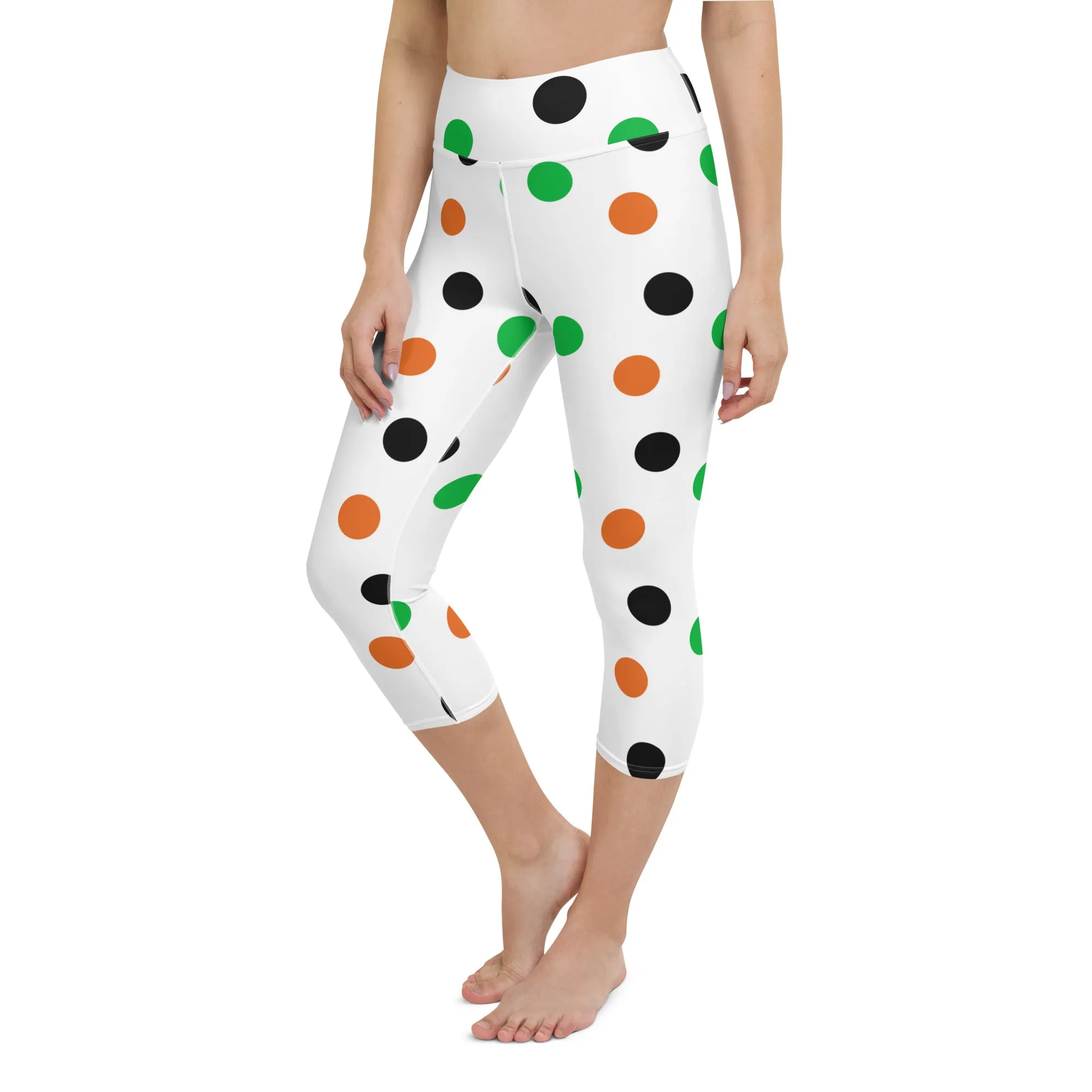 Capri Leggings Polka Dots Yoga Capri Leggings, lioness-love
