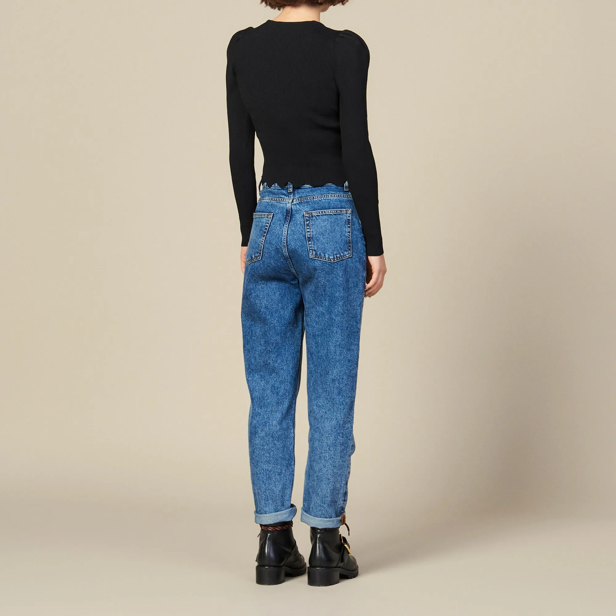 Cardigan court orné de perles