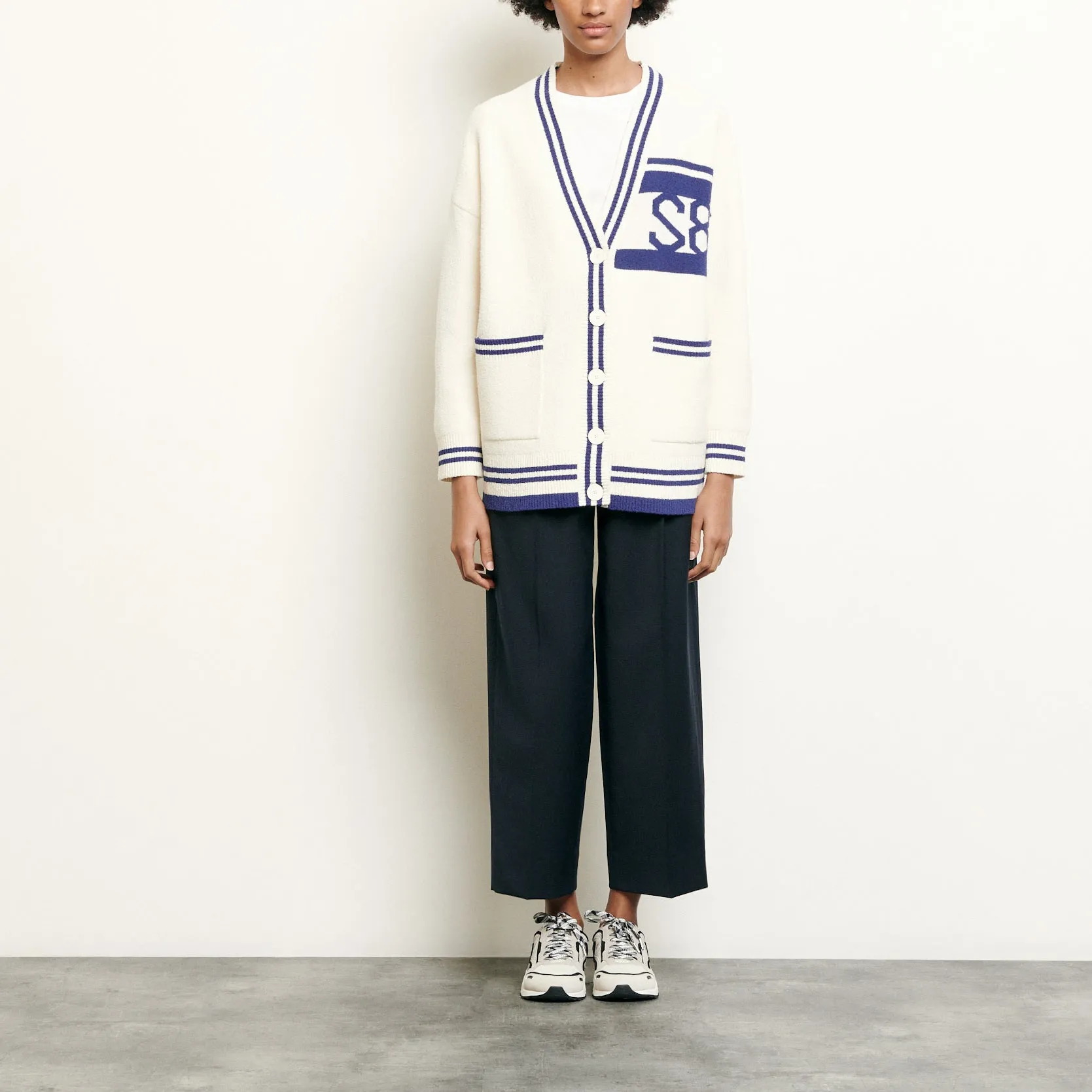 Cardigan over size à rayures