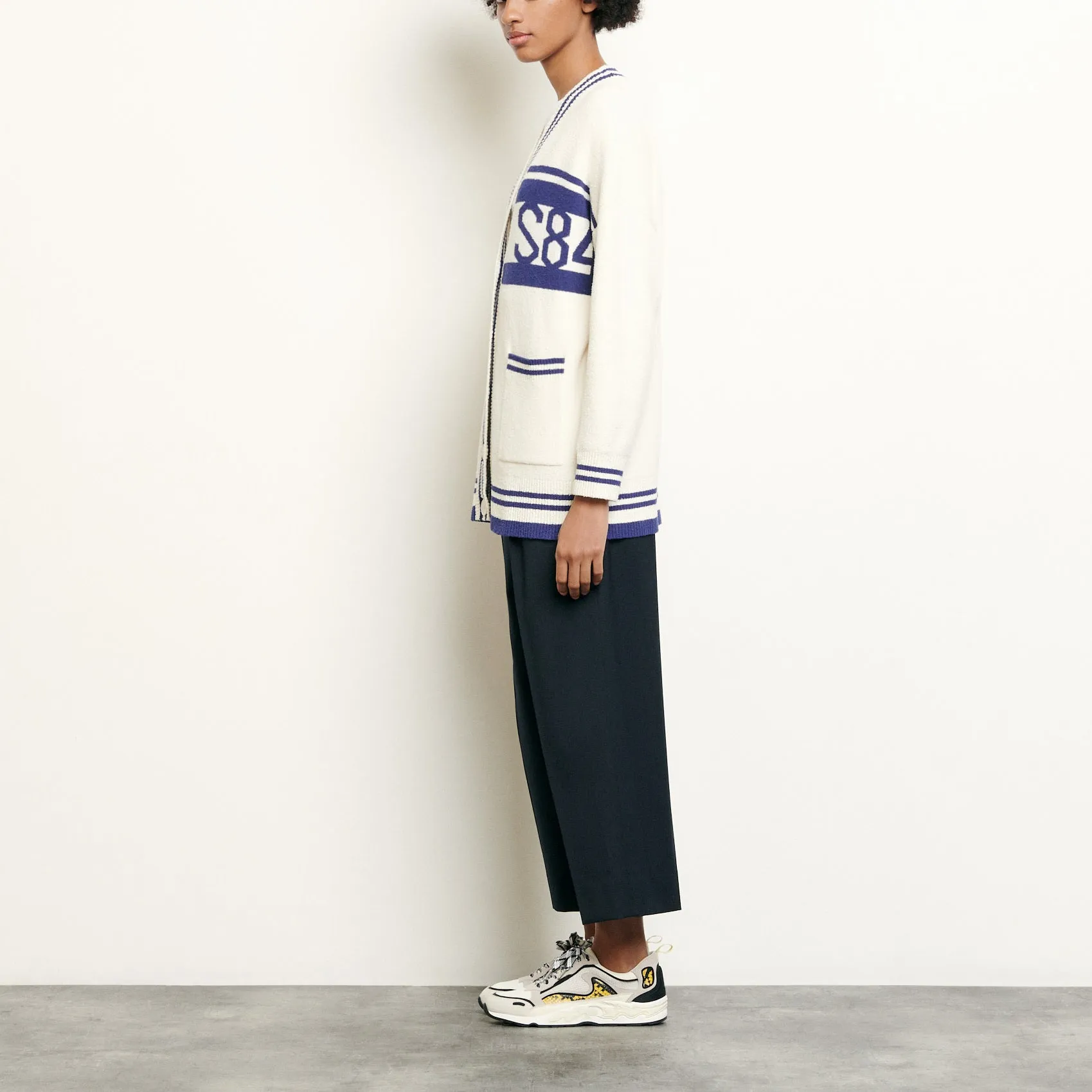 Cardigan over size à rayures