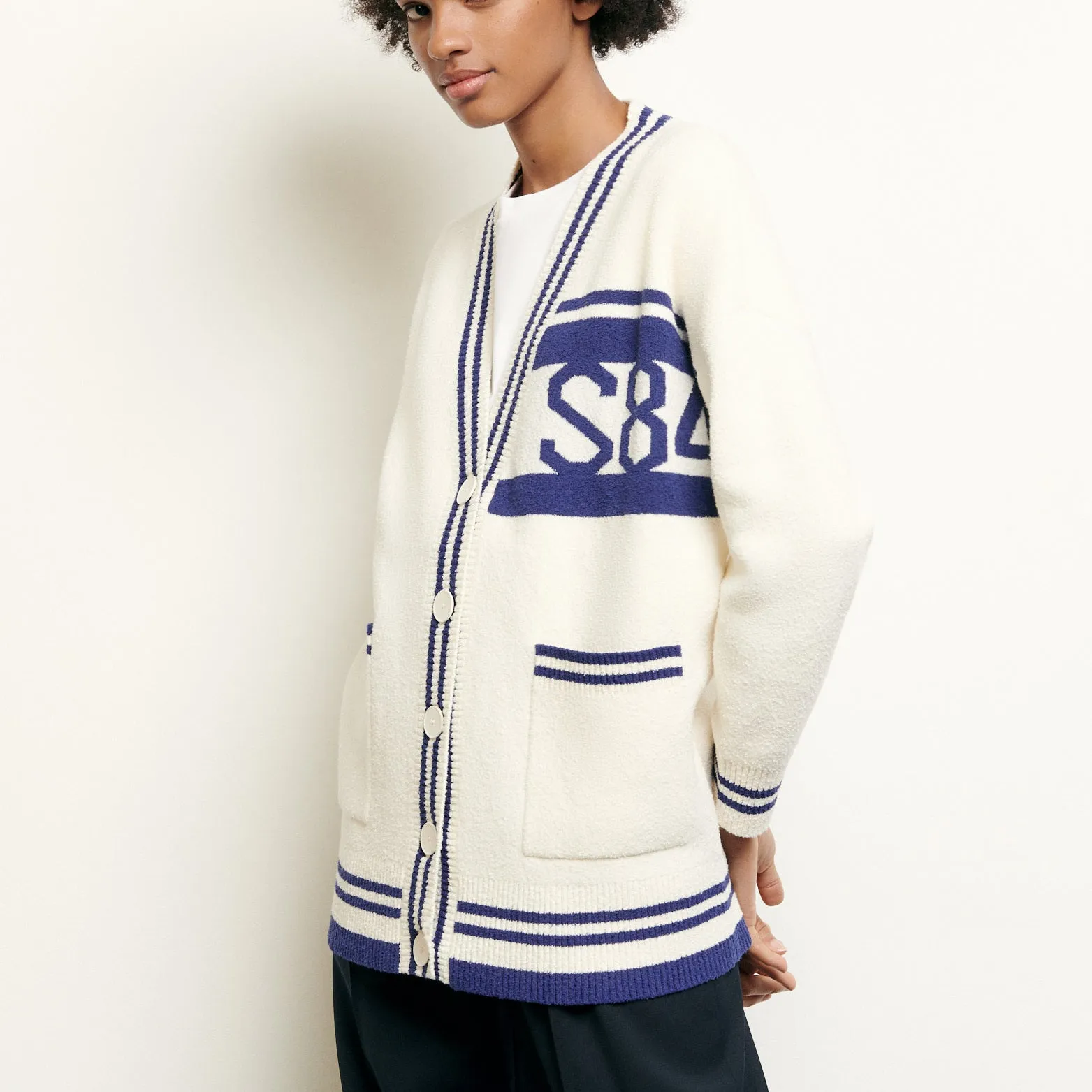 Cardigan over size à rayures