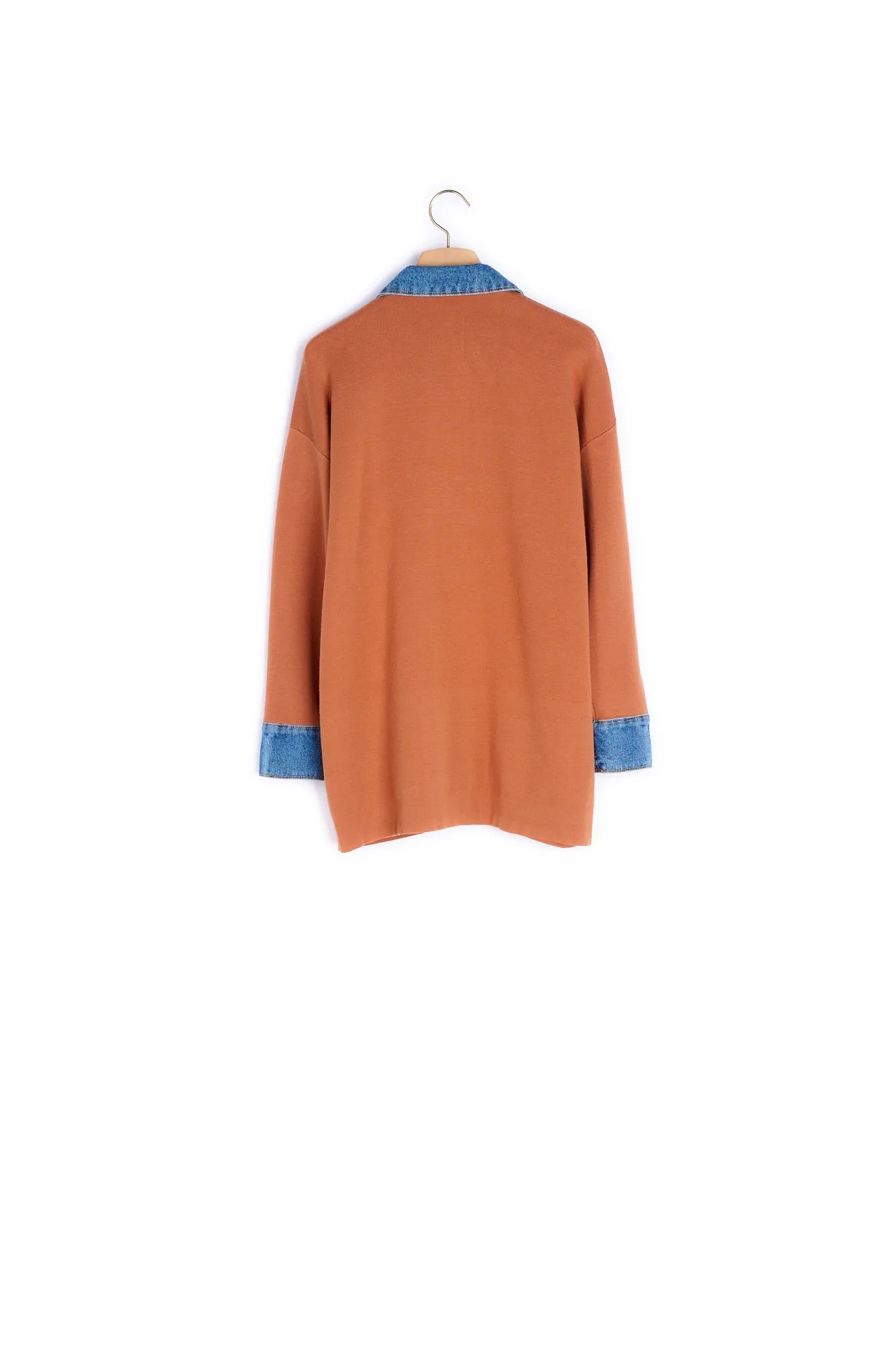 Cardigan oversize à empiècements jean