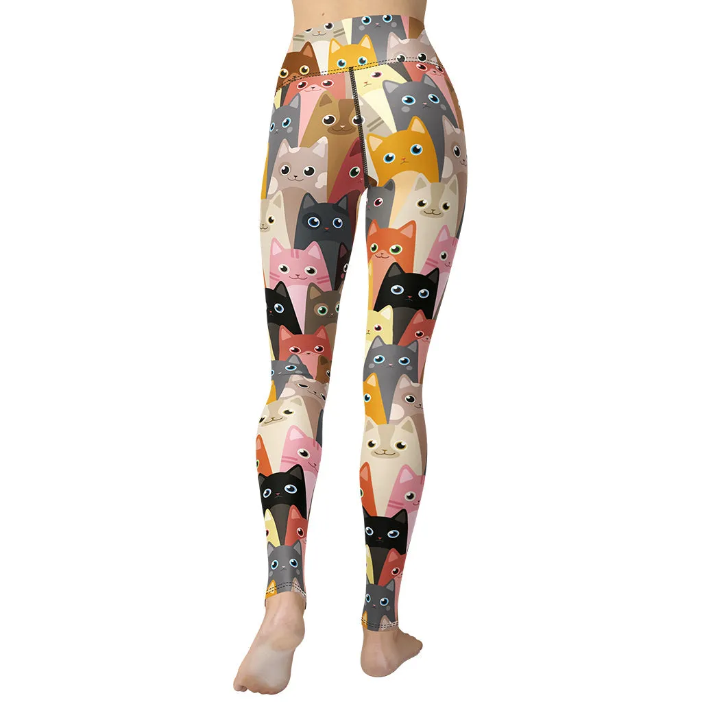Cartoon Cats Yoga Leggings