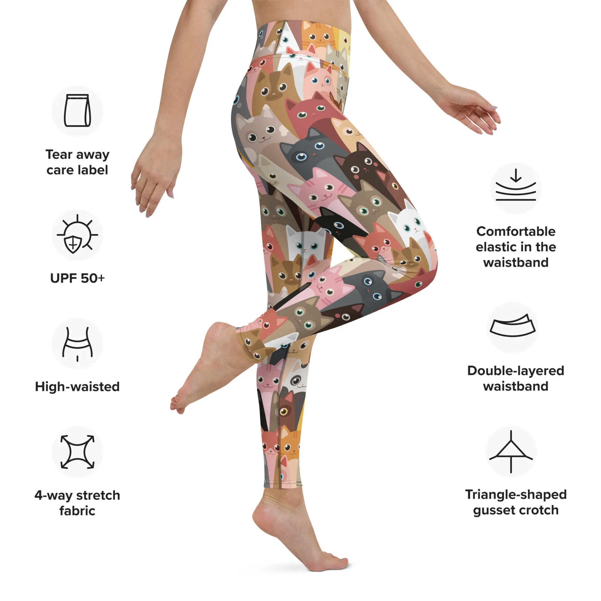 Cartoon Cats Yoga Leggings