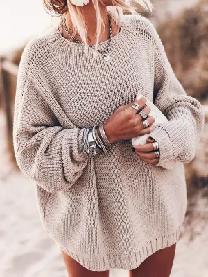 Chicmy-European and American casual women's clothing Women's Kinnted Plus Size Sweater