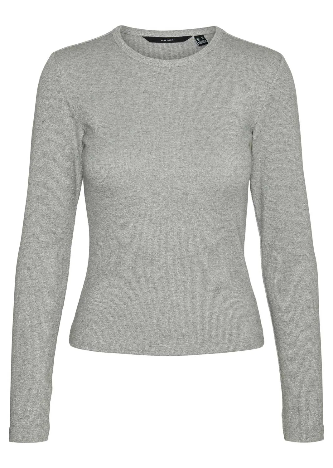 Chloe Lurex Long Sleeve Top in Silver