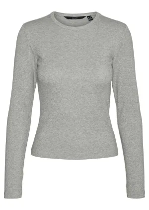 Chloe Lurex Long Sleeve Top in Silver