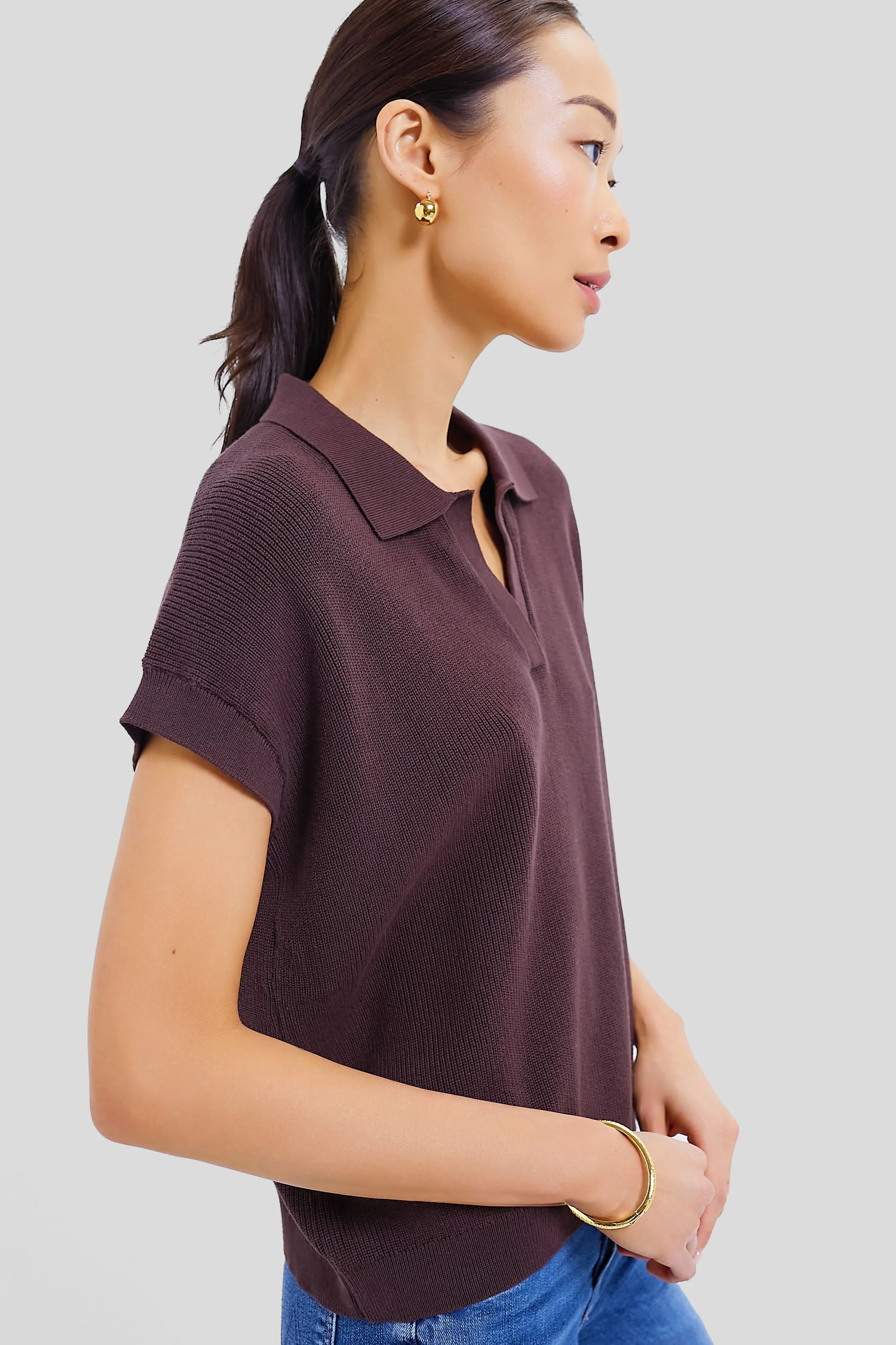 Chocolate Brown Grove Shaker Polo