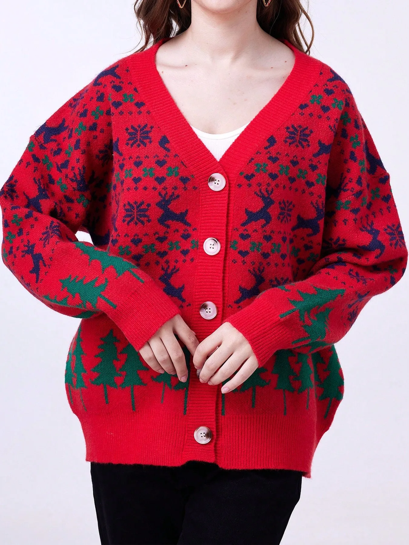 Christmas sweater patterns|Christmas Patterned Sweater Cardigan