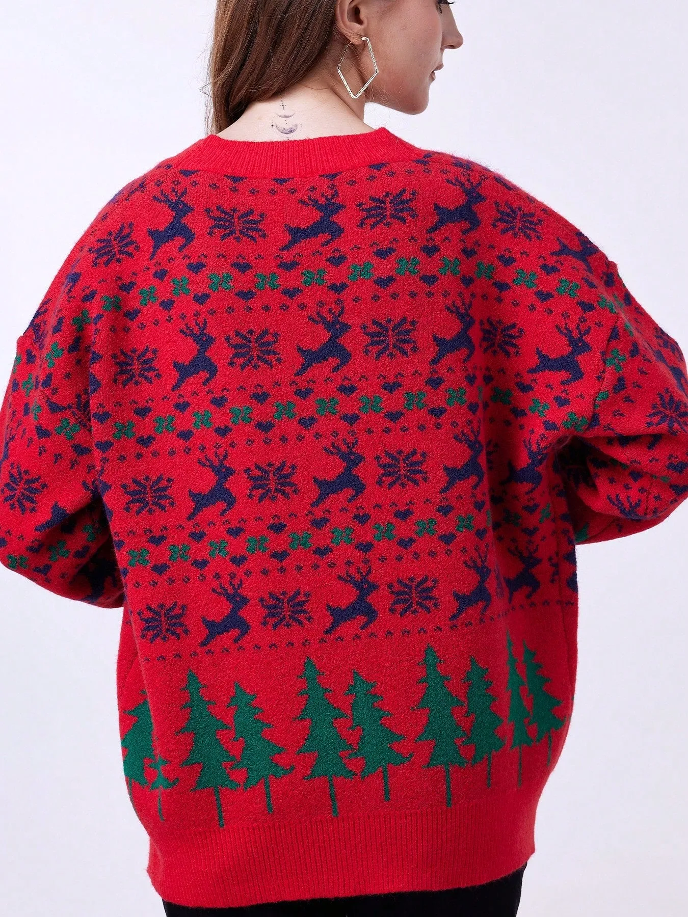 Christmas sweater patterns|Christmas Patterned Sweater Cardigan