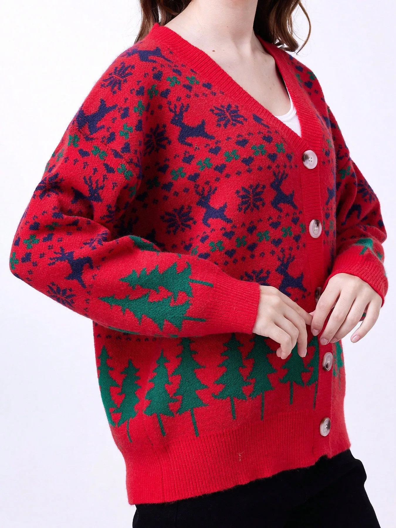 Christmas sweater patterns|Christmas Patterned Sweater Cardigan