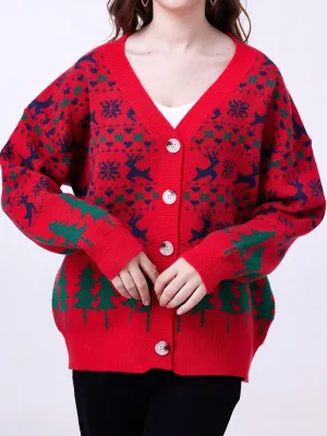 Christmas sweater patterns|Christmas Patterned Sweater Cardigan