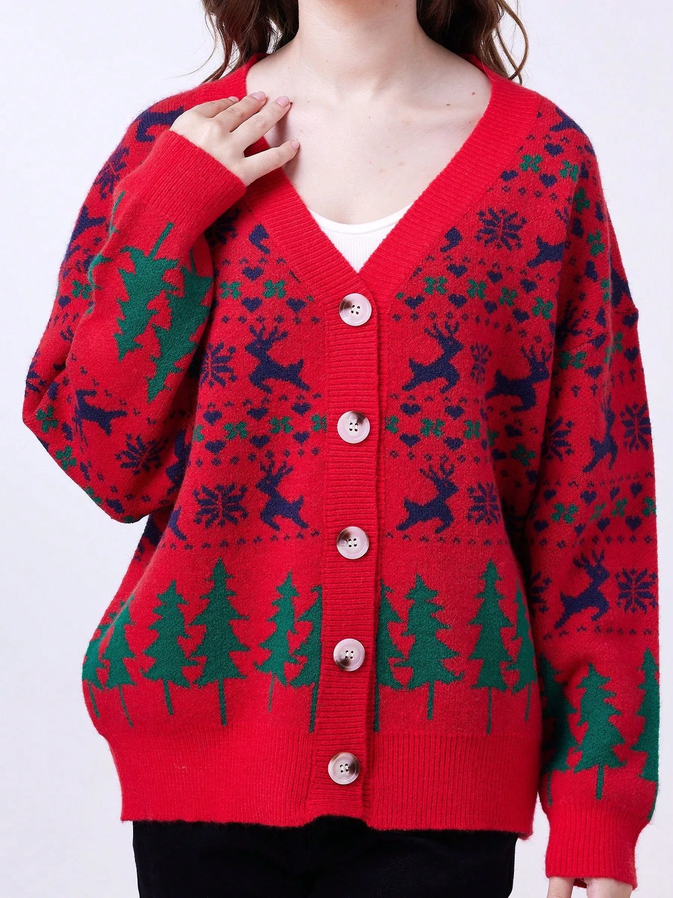 Christmas sweater patterns|Christmas Patterned Sweater Cardigan