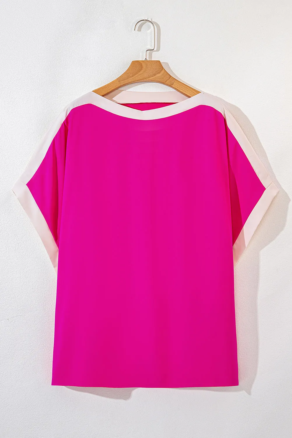 Colorblock Boat Neck Tunic Blouse