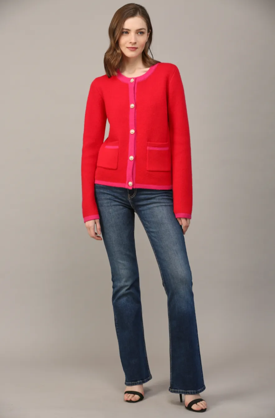 Colorblock Sweater Cardigan