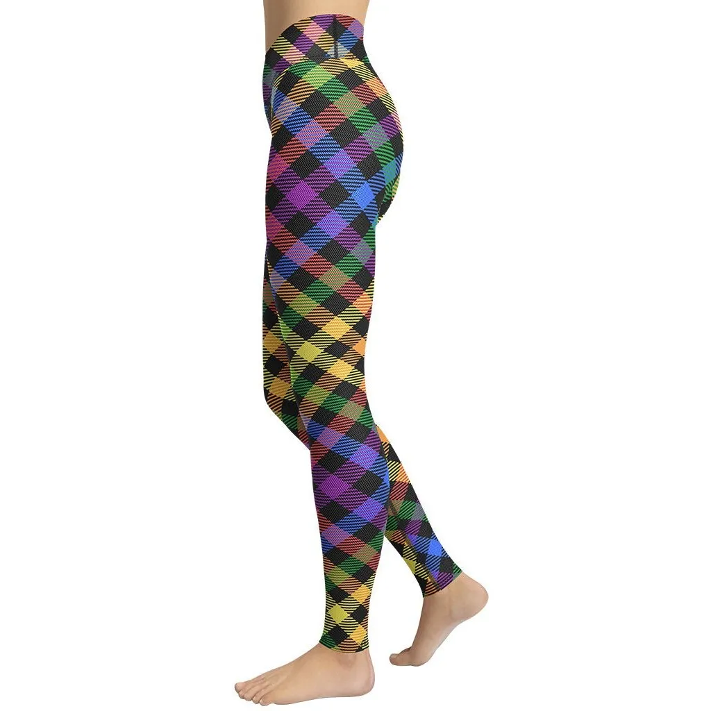 Colorful Plaid Yoga Leggings