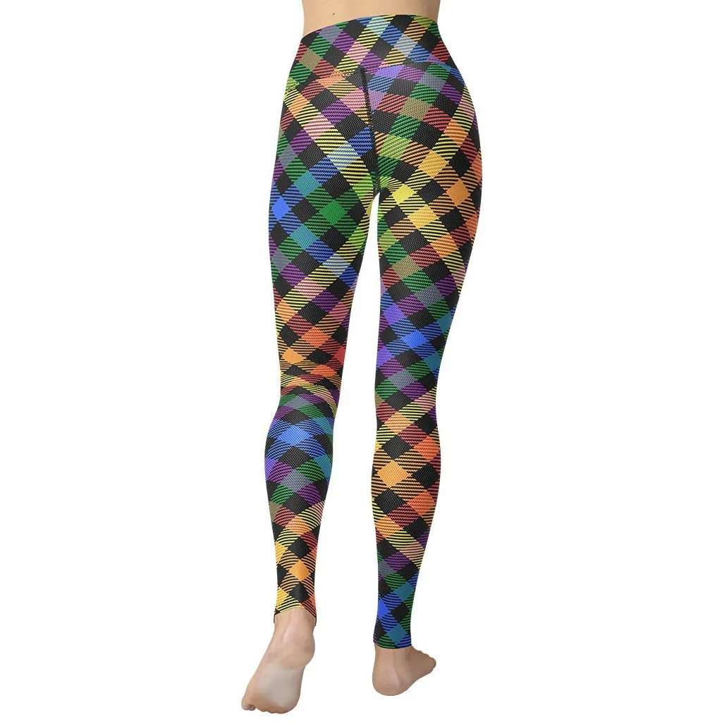 Colorful Plaid Yoga Leggings