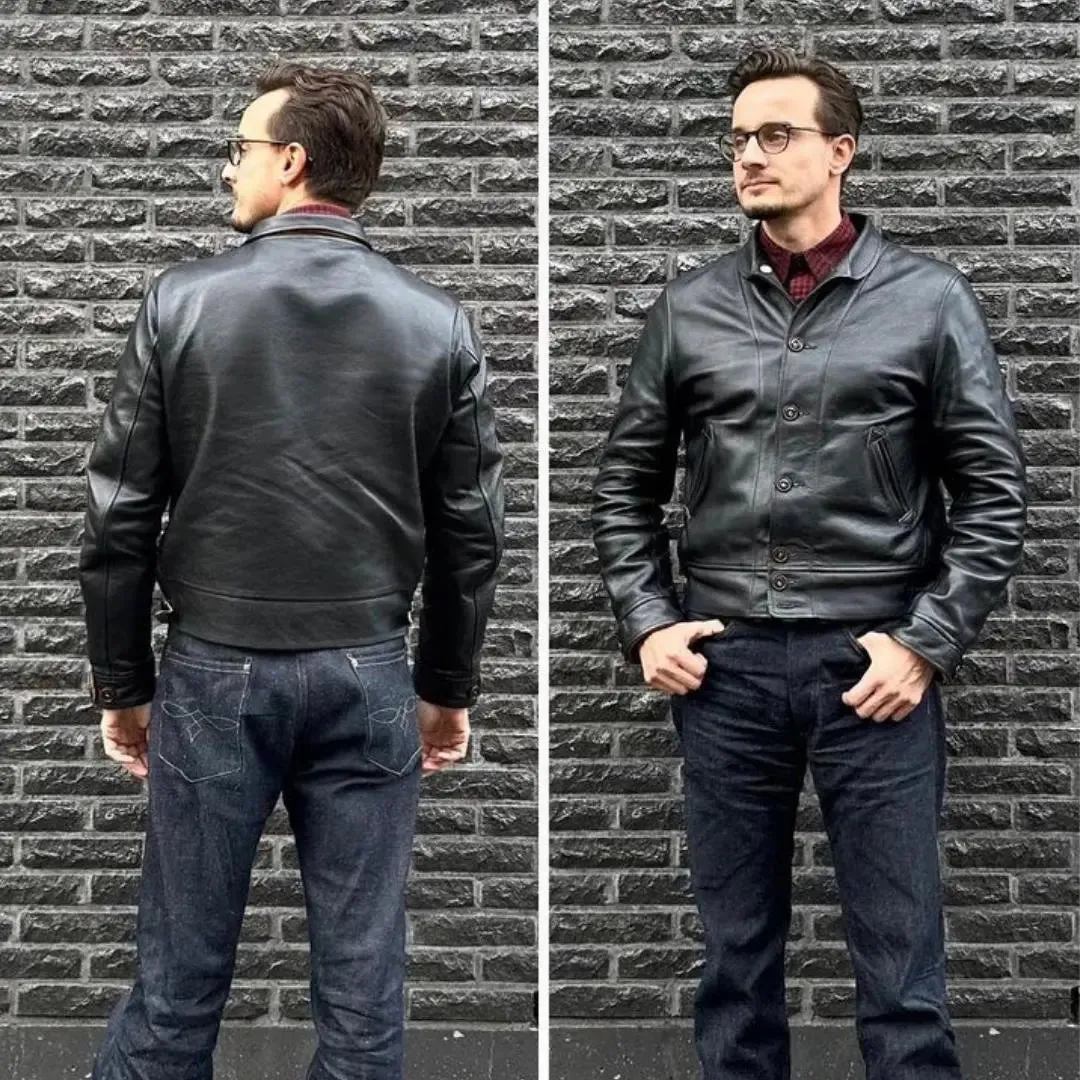 Cossack Style Campus Leather jacket