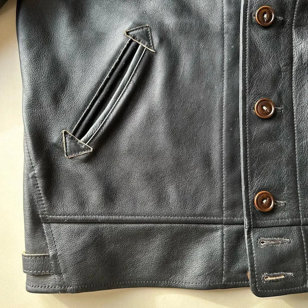 Cossack Style Campus Leather jacket