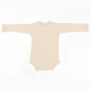 Cotton Rib Baby Bodysuit - Buttermilk